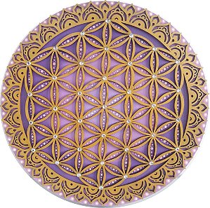 Mandala Flor da Vida com aplique - 3D 30cm