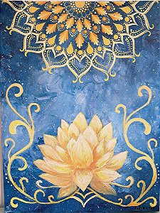 Tela Flor de Lótus 30x40