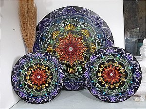 Trio Mandala dos Chakras 60cm +30cm