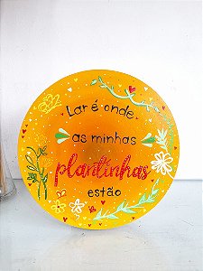 Placa Decorativa "lar É Onde a Minhas Plantinhas Estão" 20cm