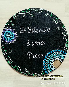 Mandala Mantra "o Silêncio É Uma Prece" 20cm
