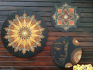 Conjunto 3 Mandalas 50cm, 40cm, 35cm