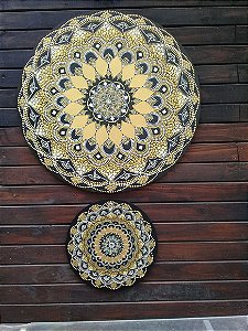 Dupla de Mandalas da Prosperidade e Felicidade "60, 30 cm