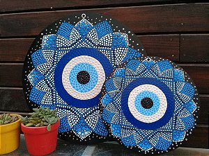 Dupla de Mandalas Olho Grego 20cm E30cm