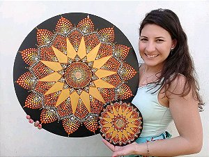 Dupla Mandalas da Abundância Financeira 60 cm e 20cm