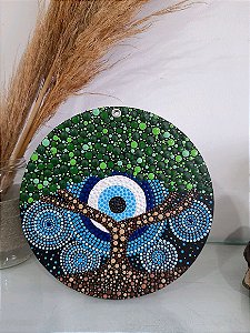 Mandala Árvore Da Vida Com Olho Grego 20 Cm