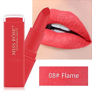 Lipstick Batom Matte Fosco Miss Rose Cor 08 Flame