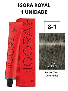 Coloração Igora Royal 8-1 Louro Claro Cinza 60g
