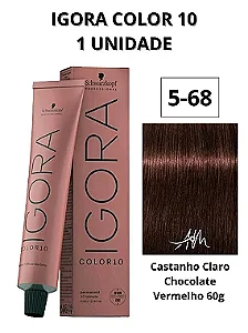 Coloração Igora Color 10 5-68 Castanho Claro Chocolate Vermelho 60g