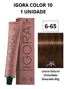 Coloração Igora Color 10 6-65 Louro Escuro Chocolate Dourado 60g