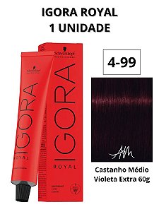 Coloração Igora Royal 4-99 Castanho Médio Violeta Extra 60g