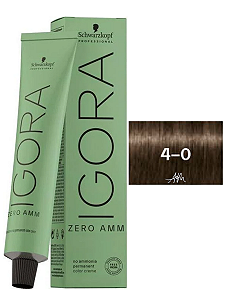 Coloração Igora Zero Amônia 4-0 Castanho Médio Natural 60g