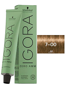 Coloração Igora Zero Amônia 7-00 Louro Médio Natural Extra 60g