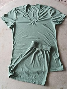 Pijama Homewear Canelado Manga Curta Elise Valentina