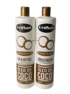 Shampoo E Condicionador Coco Kit 1lt Redsan Professional