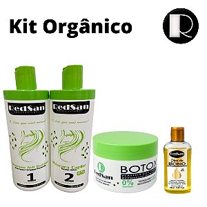 Kit Progressiva Orgânica 500ml + Botox Orgânico 300g + Óleo de Rícino 60ml