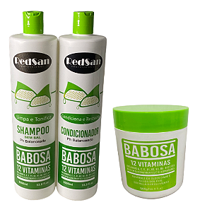 Kit Shampoo E Condicionador e Máscara Babosa