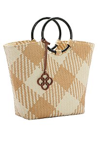 BOLSA FEMININA PALHA  DE PRAIA CHENSON BEGE