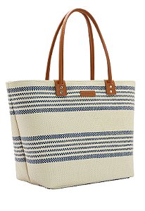 BOLSA FEMININA PALHA  DE PRAIA CHENSON AZUL