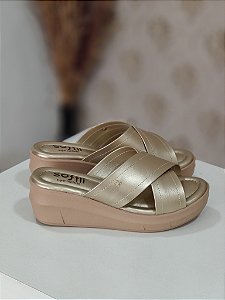 TAMANCO ANABELA CONFORTO SOFTLI TIRAS CRUZADAS OURO LIGTH