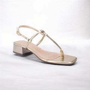 Sandália Rasteira Feminina Zoe Ligth Gold