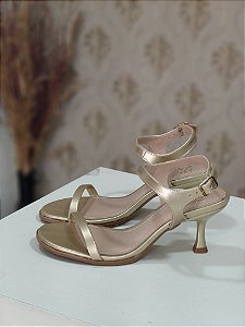 Sandália Feminina Offline Delicada Alana Cor Ligth Gold