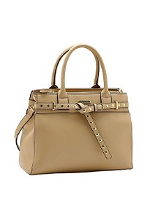 Bolsa Feminina De Mão Com Alça Transversal Bege Clássica Chenson