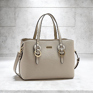 Bolsa Feminina De Mão Com Aça Transversal Clássica Chenson Cinza