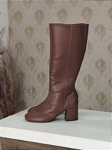 Bota Feminina Cano longo Salto Bloco 6 Cm Offline