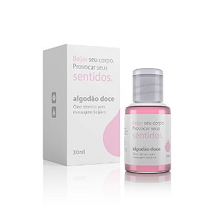 Óleo para Massagem Beijável Função Hot Sentidos Algodão Doce - 30 ml