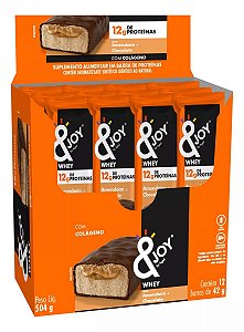 Barra Whey &Joy Amendoim + Chocolate 12g de Proteína 12x42g
