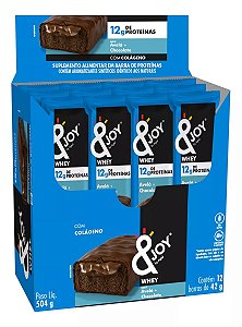 Barra Whey &Joy Avelã + Chocolate 12g Proteína 12x42g