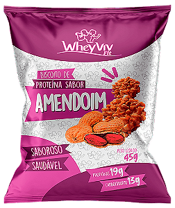 Biscoito de Proteina Sabor Amendoim 45g WheyViv 19g proteín