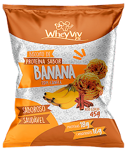 Biscoito de Proteina Sabor Banana c/ Canela 45g WheyViv