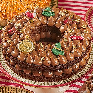 Torta de Natal Guirlanda de Brownie