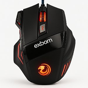 Mouse Gamer Exbom 3200 DPI 7 Botões LED RGB - Produto Novo (Pronta Entrega)