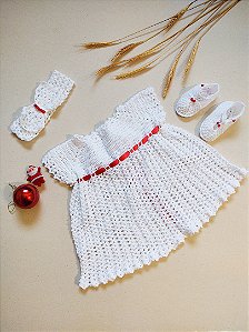 Roupa vestidinho vestido em crochê para boneca baby ALive