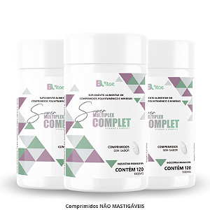 Kit 3 Super Multiplex Complet 120 comprimidos (não mastigáveis) - Bvitae