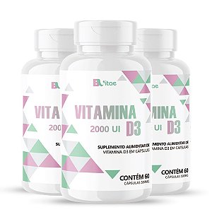 Kit 3 Vitamina D3 2000UI - Bvitae