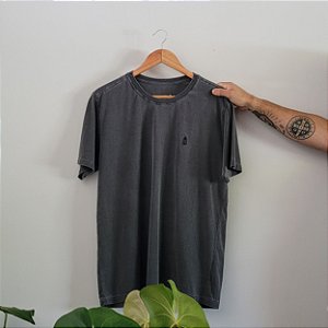 Camiseta T-shirt Basica Estonada Algodão - Chumbo