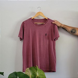 Camiseta T-shirt Basica Estonada Algodão - Vinho
