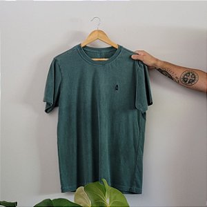 Camiseta T-shirt Basica Estonada Algodão - Verde Musgo