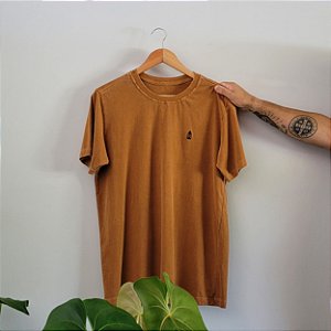 Camiseta T-shirt Basica Estonada Algodão - Terracota