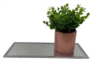 Bandeja Espelhada Prateada 11X26Cm - Youbai