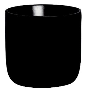 Cachepot M Preto Cerâmica Decoração Casa 16,2x16,6 cm