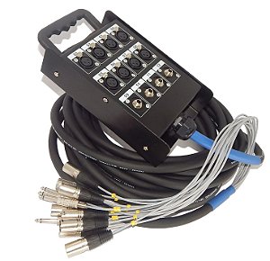 Multicabo 12 vias 8 XLR e 4 P10
