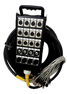 Multicabo 16 vias 12 XLR e 4 P10