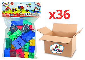 Blocos de Montar Pacote 30 Peças Caixa Fechada com 36 unidades Lembrancinha Atacado