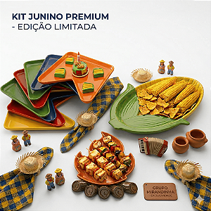 Kit Bandejas Festa Junina – Milho, Fogueira e Bandeirinha | Decoração Mesa de Doces São João