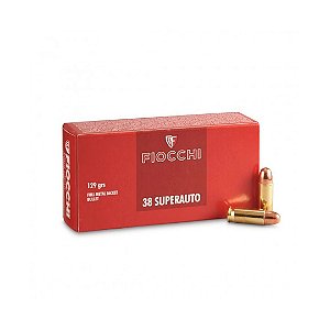 Munição Fiocchi .38 SUPER AUTO FMJ 129GR